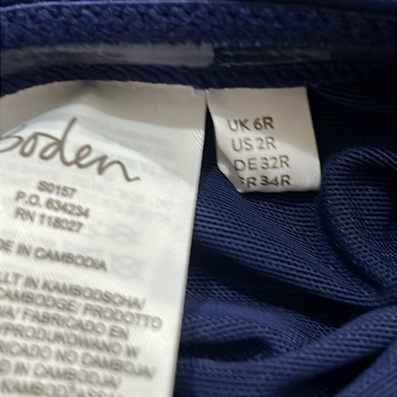 Boden Santorini Halterneck Swimsuit Sz 2R. French blue S18 - Picture 5 of 6